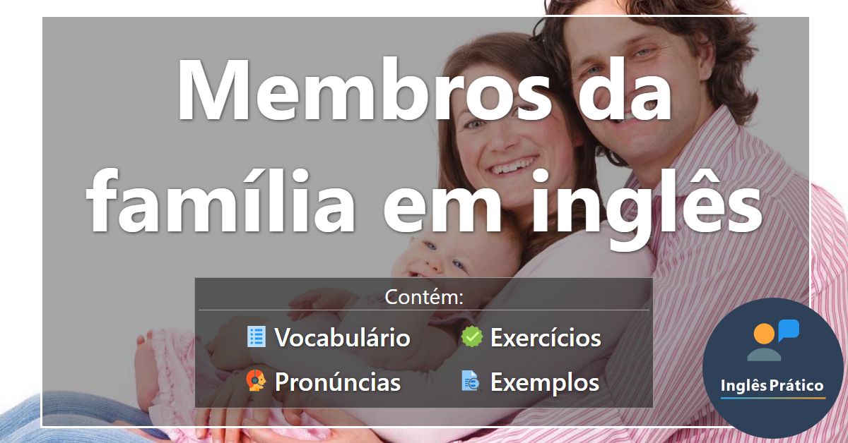 Nome de todos os membros da família em inglês: Mom, Dad, Sister